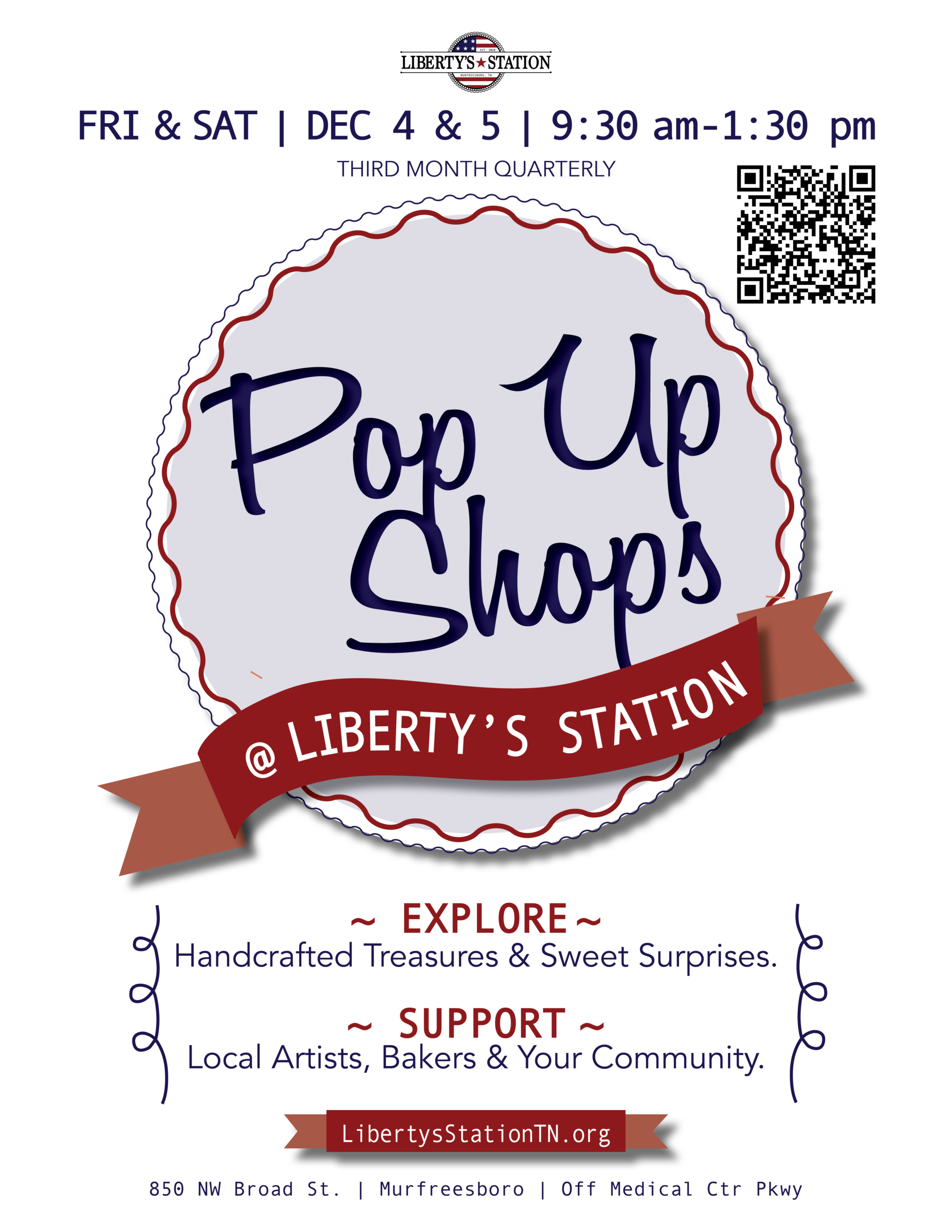 Liberty's Station Pop Up Shop December 2026